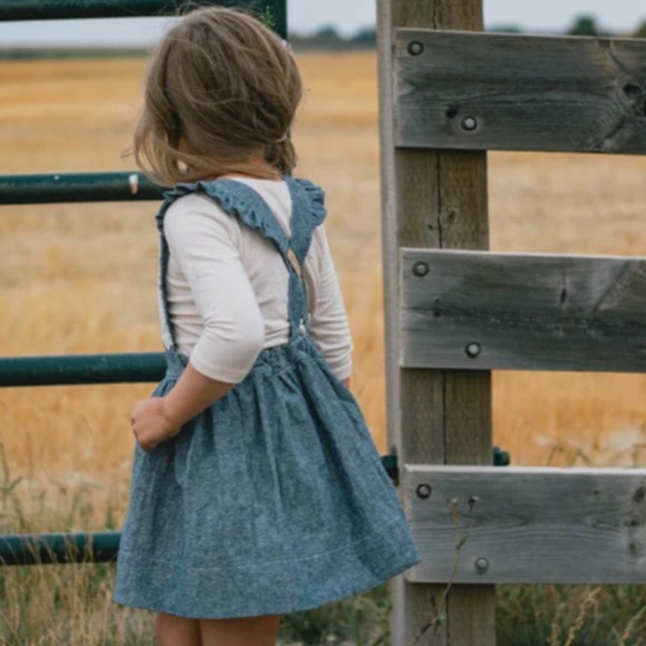 Tate & Adele Harlow Pinafore Dress, Mustard - Picture 5 of 7